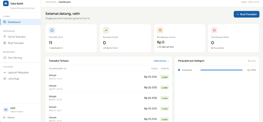 Website Stock Inventory Management Use Laravel and MySQL