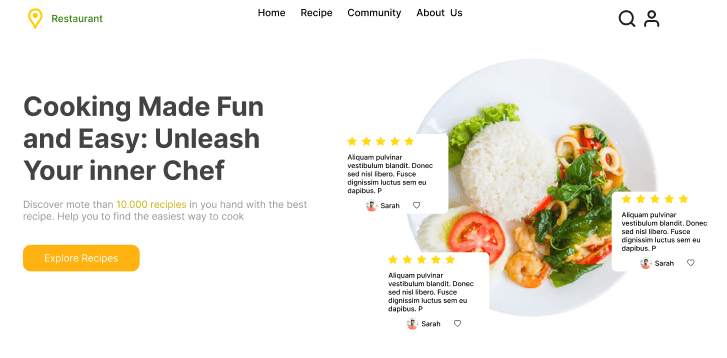 Website Prototype Company Profile Restaurant