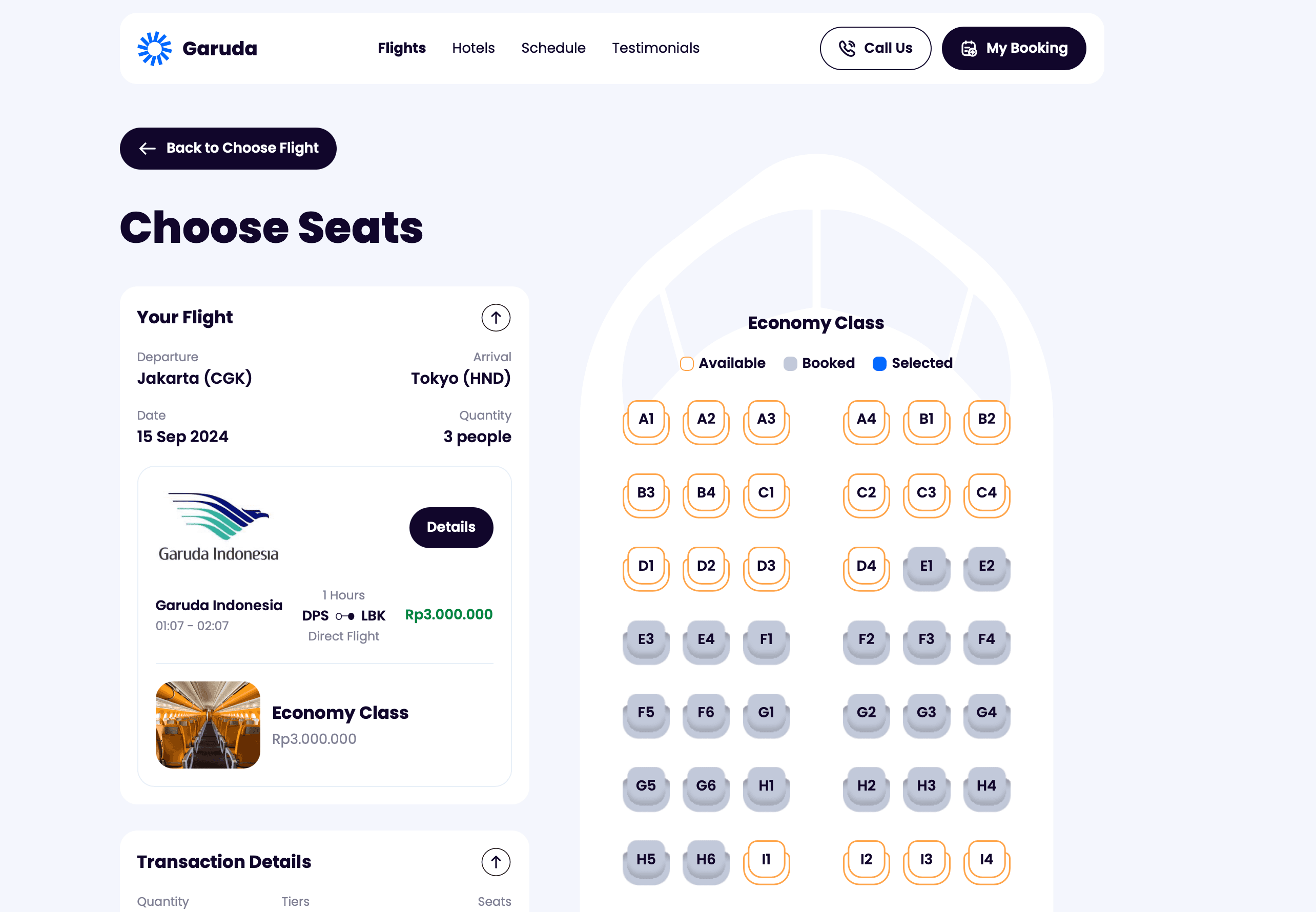 Website Prototype Booking Flight